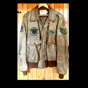 Vintage Leather Aviators Bomber Jacket
